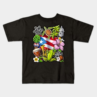 Puerto Rico Boricua Pride Kids T-Shirt
